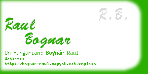 raul bognar business card